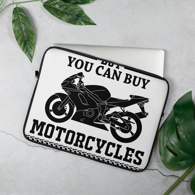 Happiness-Inspired Laptop Sleeve: Elevate Your Joy with our 'You Can't Buy Happiness, but You Can Buy a Motorcycle' Design!